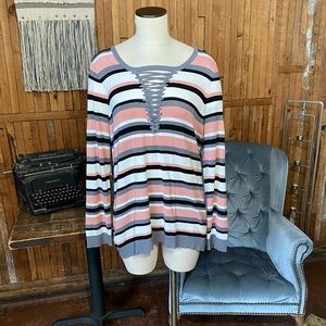 Torrid Striped Long Sleeve Shirt